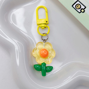 Vintage Sunflower Pendant Keychain with Pentagram Design Custom Kawaii Fancy Candy Color Acrylic <b>Charm</b> for Gift - Product Image 5