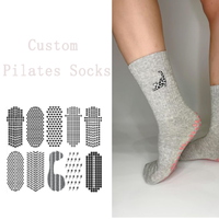 Chaussettes de yoga antidérapantes à motif rose imprimé numériquement, durables pour le Pilates et les activités de fitness