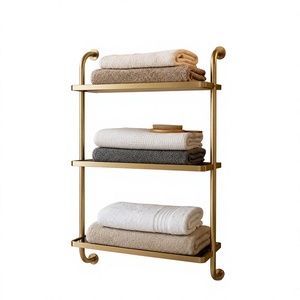 Towels Hand Towels and Bath Towels Wholesale Modern Bathroom Towel <b>Rack</b> Wall Mounted Black Metal <b>Rolled</b> Towel Storage Holder - Product Image 1