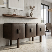 Buffet moderne de luxe en cuir, meuble de rangement, credenza, meuble de salle à manger, console