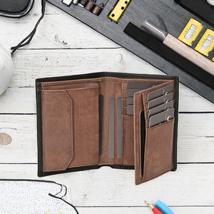 Portefeuille fin en cuir véritable pour homme, vente en gros 2026, nouvelle collection, fermeture ouverte, porte-cartes de luxe avec fenêtre d'identification - Product Image 3