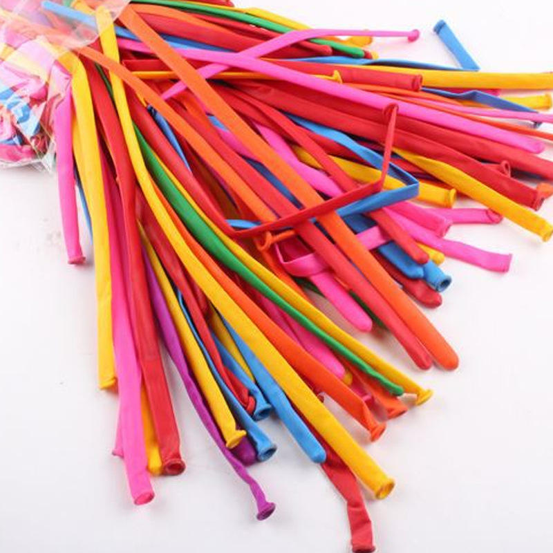 Wholesale 50 Mixed Color Latex Toy Weaving Thickened Magic Long Balloon for Christmas Festivities