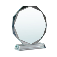 Trophée en verre cristal de luxe personnalisé en forme d'octogone tournesol, fait main, gravé, souvenir d'entreprise, plaque d'honneur
