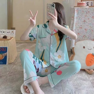 <span class=keywords><strong>Pijamas</strong></span> de mujer <span class=keywords><strong>baratos</strong></span> con botones, conjunto de 2 piezas, ropa de dormir suave con solapa, manga corta, pantalón largo, cuello vuelto, ropa de casa, venta <span class=keywords><strong>al</strong></span> <span class=keywords><strong>por</strong></span> <span class=keywords><strong>mayor</strong></span> - Product Image 5