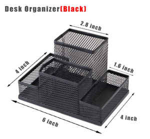Desk Organizer Desktop Mesh <b>Pen</b> Pencil Holder with 4 Compartments Office Home School Classroom Accessories Cool Supplies - Product Image 2