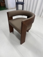 Fauteuil d'appoint moderne en bois massif courbé, sur mesure, rembourré, pour hôtel, villa, salon