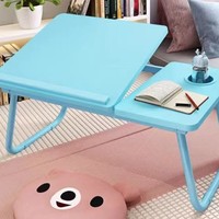 Bureau d'ordinateur portable pliable avec table de plateau de lit réglable en hauteur à 5 niveaux pour lit, utilisation d'étude