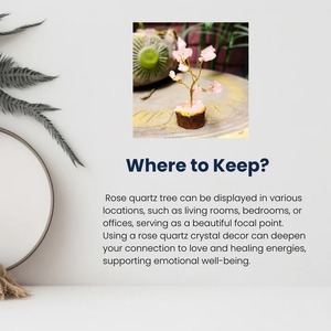 Árbol de Cristal de Cuarzo Rosa: Miniatura de Árbol Curativo del Amor y la Armonía - Product Image 4