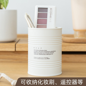 <b>Pen</b> Holder Round Plastic <b>White</b> Minimalist Nordic Style For <b>Pens</b> Makeup Brushes Storage Bucket Office Desk Organizer - Product Image 5