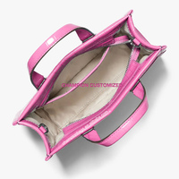 Sac à main en cuir rose avec logo personnalisé, sac à bandoulière classique pour femmes, sac fourre-tout de ville, sac à main