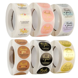 Autocollants de remerciement ronds personnalisés en papier doré pour sceller les boîtes cadeaux pour les petites entreprises, certifiés FSC - Product Image 3