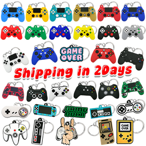 2025 xu hướng thời trang mới PVC Gamepad Keychain bán buôn tùy chỉnh phim hoạt hình máy bay chiến đấu trò chơi điều khiển Keychain cho cậu bé cô gái Quà tặng Bộ - Product Image 1