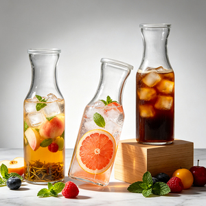 Bouteille en verre transparente réutilisable de 1000 ml pour café froid, <span class=keywords><strong>carafe</strong></span> pour boissons et jus, <span class=keywords><strong>avec</strong></span> étiquette en tableau noir, pour usage domestique - Product Image 2