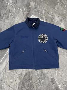 Logo brodé personnalisé <span class=keywords><strong>bleu</strong></span> <span class=keywords><strong>marine</strong></span> 16 oz veste de travail en toile de canard <span class=keywords><strong>ciré</strong></span> en coton pour hommes - Product Image 3