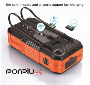 Banque d'alimentation solaire à manivelle, batterie Li-polymère, charge rapide PD22.5W, charge sans fil 15W, affichage LED, 40000mAh, portable, micro USB - Product Image 4
