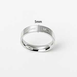 Anelli di coppia romantici in acciaio inossidabile con incisione d'amore per matrimoni e fidanzamento - Product Image 6
