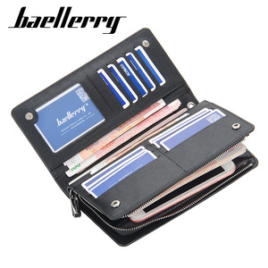 Baellerry Men's <b>Long</b> Wallet PU Leather Large Capacity Clutch <b>Bag</b> With Zipper Everyday Use - Product Image 2