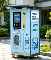 Máquina Expendedora de Agua Fría y a Temperatura Normal con Soporte para Escaneo de QR/Billetes/Monedas/Tarjetas IC