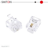 Connecteur de fil téléphonique RJ11 non blindé 6p2c, connecteur plaqué or
