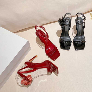 6CM/8CM/3CM Flower Tacones Altos New Fashion Women Summer High Quality Low Sandals <b>Heels</b> - Product Image 4