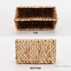 Porte-livres portable personnalisé en jacinthe d'eau du Vietnam avec poignée naturelle pour le rangement de magazines et journaux - Product Image 3