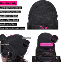 Nouvelle perruque en cheveux humains afro ondulés courts de qualité XZY bon marché, alignés sur la cuticule, sans dentelle, pour femme noire, 2026