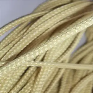High Tension Strength Fireproof 2mm 4mm 6mm 16mm Para Aramid Fiber Braided Rope Kevlars Aramid Rope For Tempered Glass