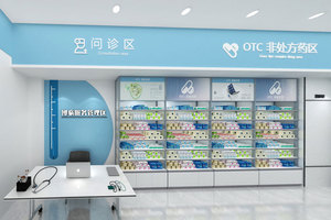 Rak Display Apotek 05-QWJYS006-B untuk Desain Toko Obat - Product Image 6