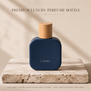 Botella de Perfume Azul Medianoche Mate de 50 ml Premium con Logotipo Personalizado |   Envase de Vidrio Cuadrado para Perfume, Venta al por Mayor, Etiqueta Privada, Flacon - Product Image 1