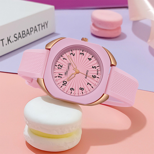 Mới Hình Chữ Nhật Trường Hợp Thời Trang Đơn Giản Kẹo Màu Kim Loại Cạnh Đồng Hồ Silicone Nam Và Nữ Sinh Viên Đồng Hồ - Product Image 2