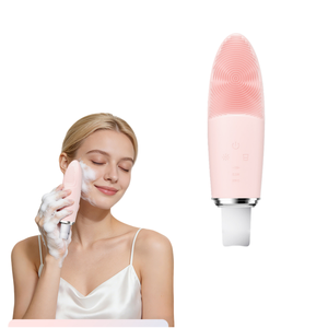 Máy rửa mặt điện tử 2 trong 1, máy <span class=keywords><strong>massage</strong></span> siêu âm làm sạch da, loại bỏ mụn đầu đen và làm sạch lỗ chân lông, tẩy tế bào chết - Product Image 1