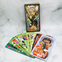 Jeu de tarot rond personnalisé pour impression sur mesure, bords dorés, cartes d'oracle de luxe pour la divination spirituelle, cadeau