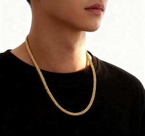 Collar de cadena de suéter para hombre de acero inoxidable de estilo coreano nuevo personalizado chapado en oro con <span class=keywords><strong>quilla</strong></span> frontal y trasera estilo callejero Popular - Product Image 3