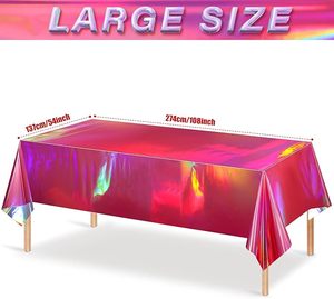 Nappes <span class=keywords><strong>en</strong></span> plastique rectangulaires au laser arc-<span class=keywords><strong>en</strong></span>-ciel de couleur unie réutilisables personnalisées <span class=keywords><strong>en</strong></span> usine pour une utilisation <span class=keywords><strong>en</strong></span> fête - Product Image 3