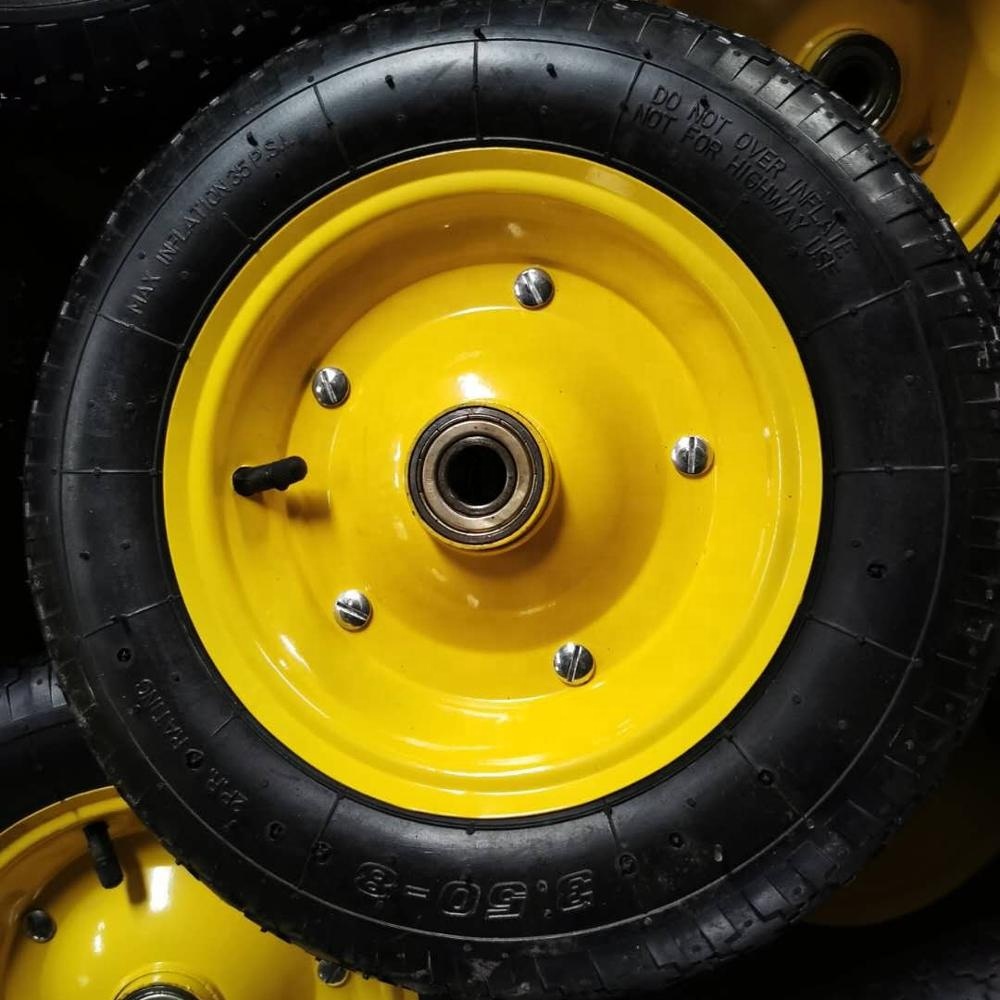 Резиновые колеса/колесо тачки 3,50-8 с металлическим ободом, шарикоподшипник