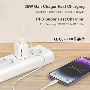Chargeur Mural Portable GaN <span class=keywords><strong>35W</strong></span> 30W pour Téléphone Portable, Adaptateur de Charge Rapide PD <span class=keywords><strong>35W</strong></span> Type-C pour Samsung <span class=keywords><strong>Apple</strong></span> iPhone 17 - Product Image 2