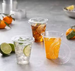 Gobelets en plastique jetables transparents personnalisés de 10 oz (89 mm) à fond plat pour crème glacée, bubble tea et boissons froides – Vente en gros - Product Image 3