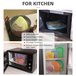 Đa chức năng Silicone bánh sandwich Snack Túi Silicone Tủ đông Túi Silicone thực phẩm lưu trữ container - Product Image 5