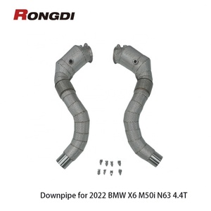 ท่อลงไอเสียสแตนเลส 304 สำหรับ BMW X6 M50i N63 4.4T ปี 2022 พร้อมแผ่นกันความร้อนแบบไหลเวียนสูง - Product Image 1