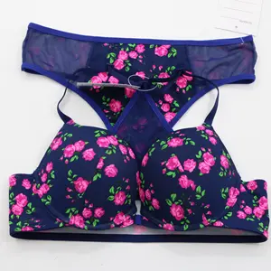 Comfortable Stylish flower printed bra panty set Deals 
