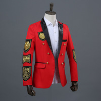 Costumes avec médaille d'or dernier modèle de broderie double boutonnage pour homme robe de banquet de soirée utilitaire