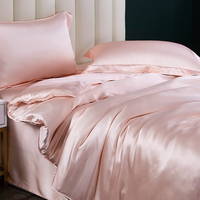 Ensemble de literie de luxe en satin de soie pure qualité certifiée comprend une housse de couette taie d'oreiller draps tissés Style Simple motif élégant