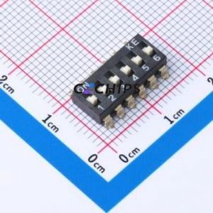 2.54-6P TPGT DIP Switch SMD Switch Flat Toggle, Raised Type Single Pole Single Throw 6 Gull Wing Type - Product Image 1