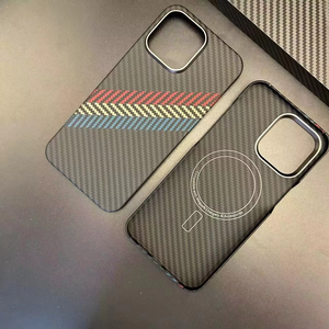 เคสคาร์บอนไฟเบอร์คุณภาพสูงสำหรับ Kevlar aramid เคสโทรศัพท์ไฟเบอร์พร้อมแม่เหล็กสำหรับ iPhone 14 15 16 Plus Pro MAX - Product Image 2