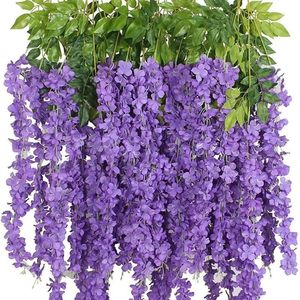 Fleurs artificielles de glycine en soie plastique, bouquet de 30 cm à 190 cm, décorations de plafond pour mariage en intérieur - Product Image 4
