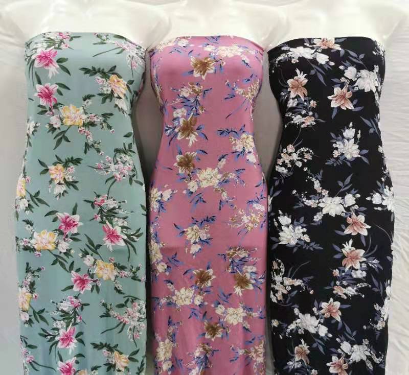 Модная вискозная ткань с цветочным принтом 100% вискоза для женских платьев оптом