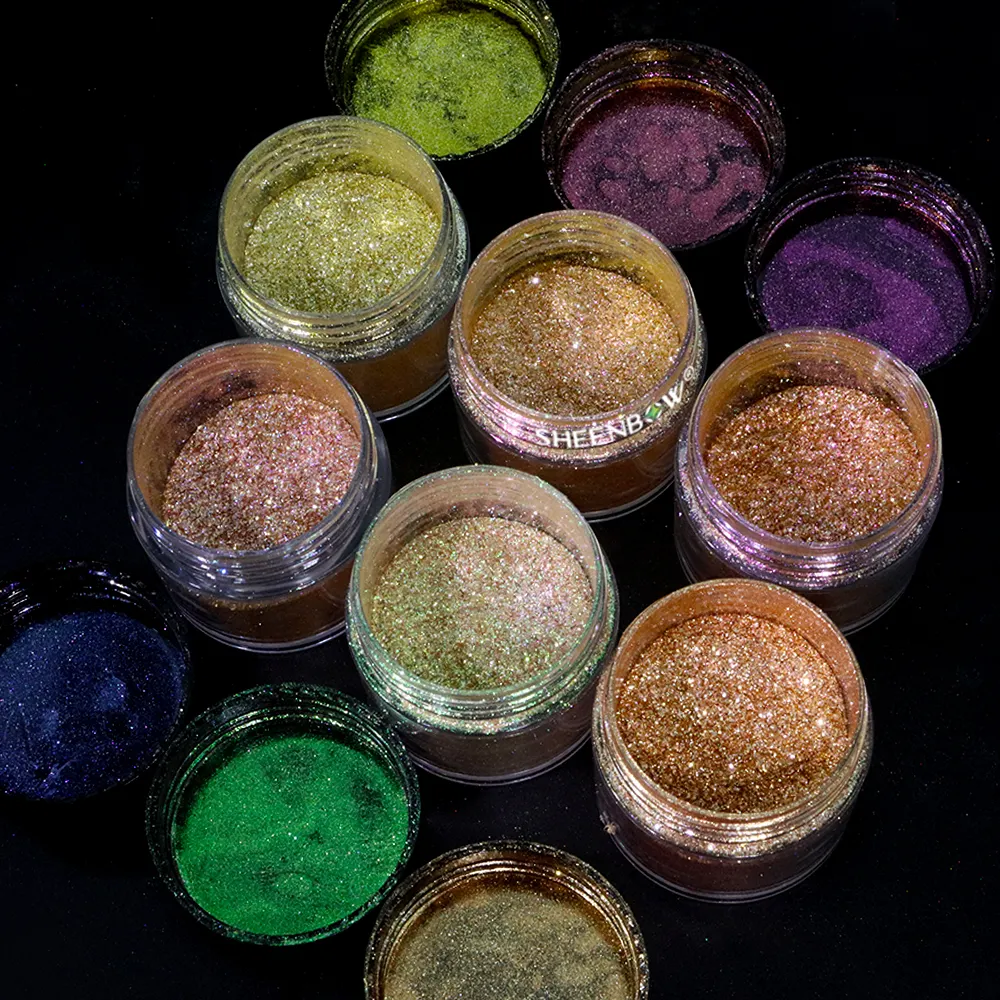 Sheenbow Poudre de perle de caméléon super chrome colorshift de qualité cosmétique de haute qualité pour poudre de pigment cosmétique