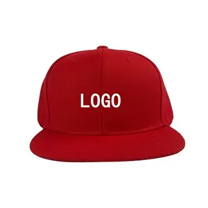 Adjustable Flat Hip Hop Hats Plain 6 Panel Blank Custom Snapback Caps Hat with Embroidery Logo