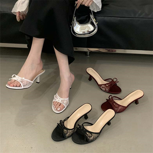 Sandalias de Novia 2025 con Diseño Francés, Punta Abierta, Tacones de Aguja Transpirables, Ligeros, Antideslizantes y que Aumentan la Altura - Product Image 4