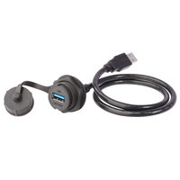 Connecteur de montage sur panneau étanche IP67 M25 USB 3.0 avec prise filetée et câble d'extension 0,1-4m